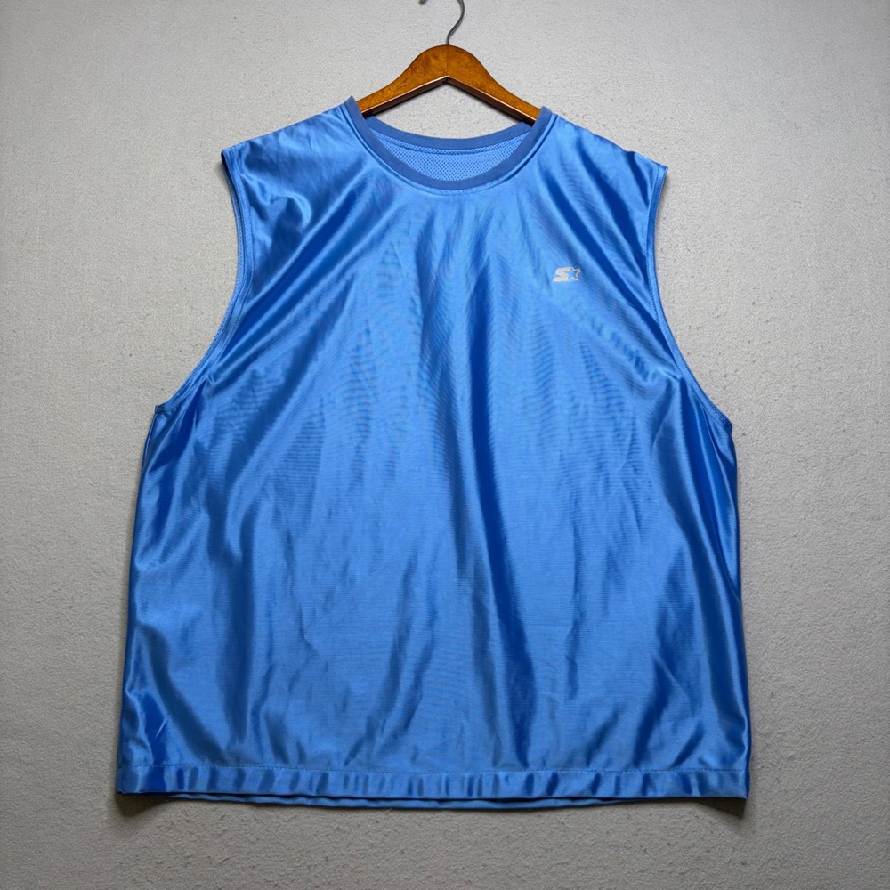 Starter Sleeveless Jersey Mens XL Blue Y2K Athletic Mesh Tank Top Logo